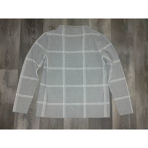 Grey and white plaid sweater